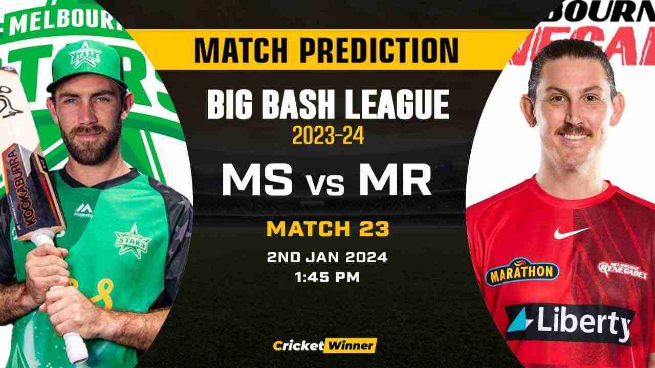 MS vs MR Match Prediction- Who Will Win Today’s T20 Match Between Melbourne Stars and Melbourne Renegades, Big Bash League, 23rd Match