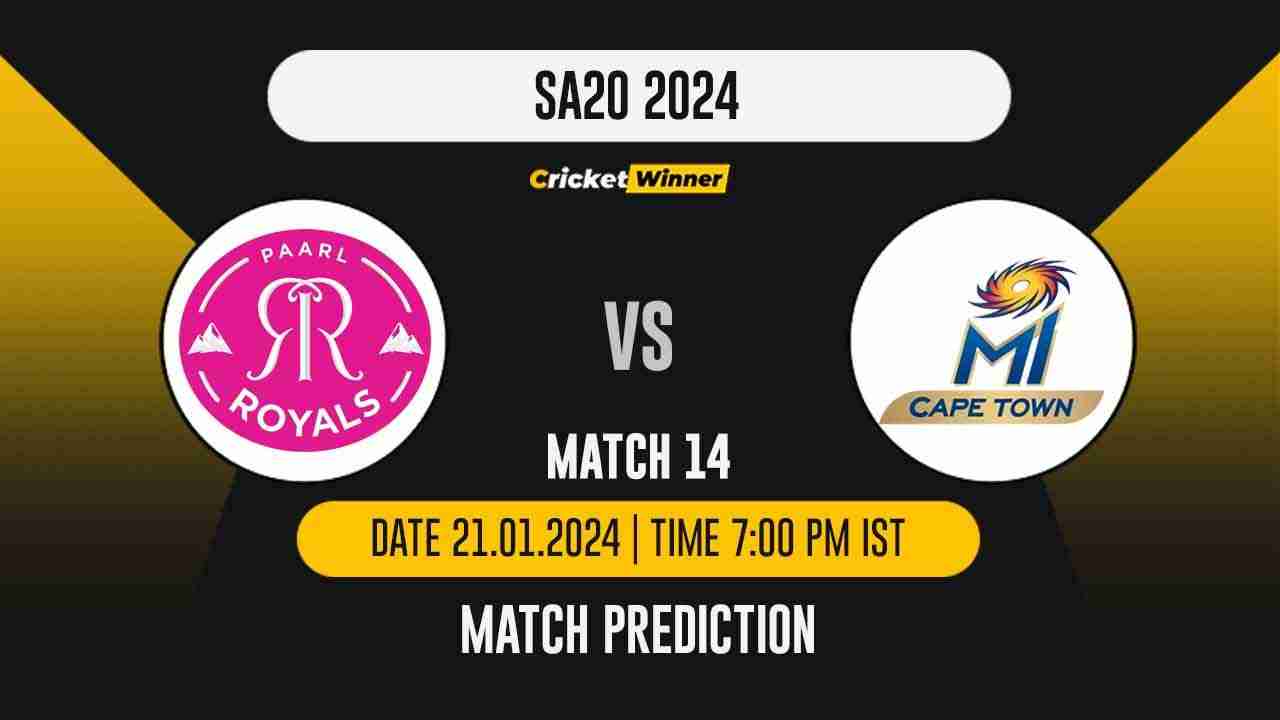 PR vs MICT Match Prediction- Who Will Win Today’s T20 Match Between Paarl Royals and MI Cape Town, SA20, 14th Match