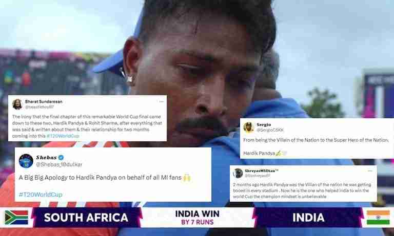 T20 World Cup 2024 Final: Haters turned fans! Netizens apologize to Hardik Pandya after his match-winning last over against South Africa