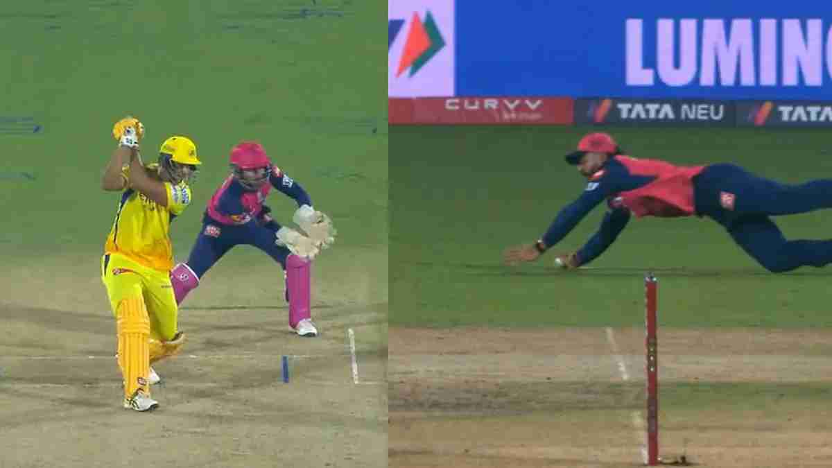 Riyan Parag pulled off a sensational diving catch