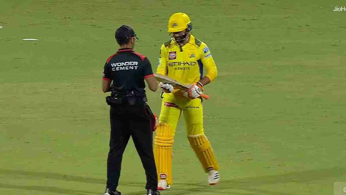Ravindra Jadeja's bat was rejected by the umpires during the CSK vs SRH IPL match in Chennai.