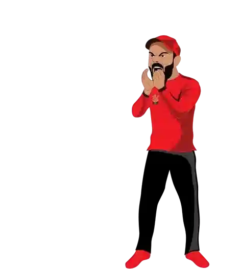 Virat Kohli cartoon image