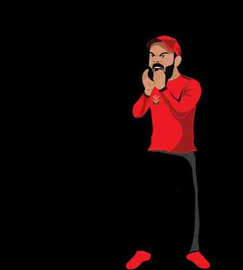 Virat Kohli cartoon image
