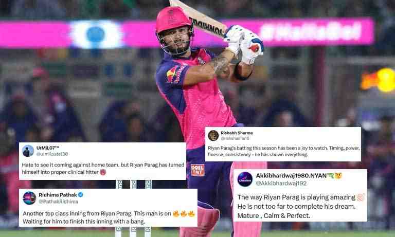 Riyan Parag lifts RR to score commanding total; Netizens applaud
