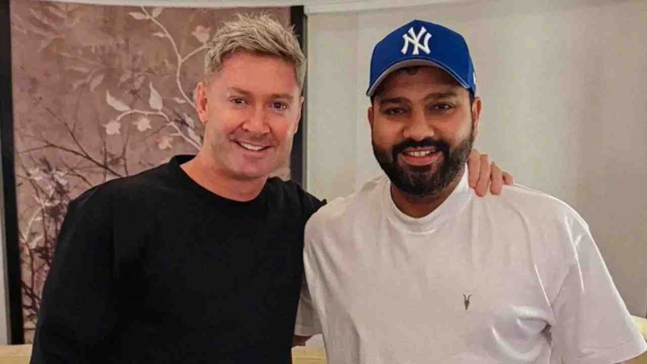 Michael Clarke and Rohit Sharma .webp
