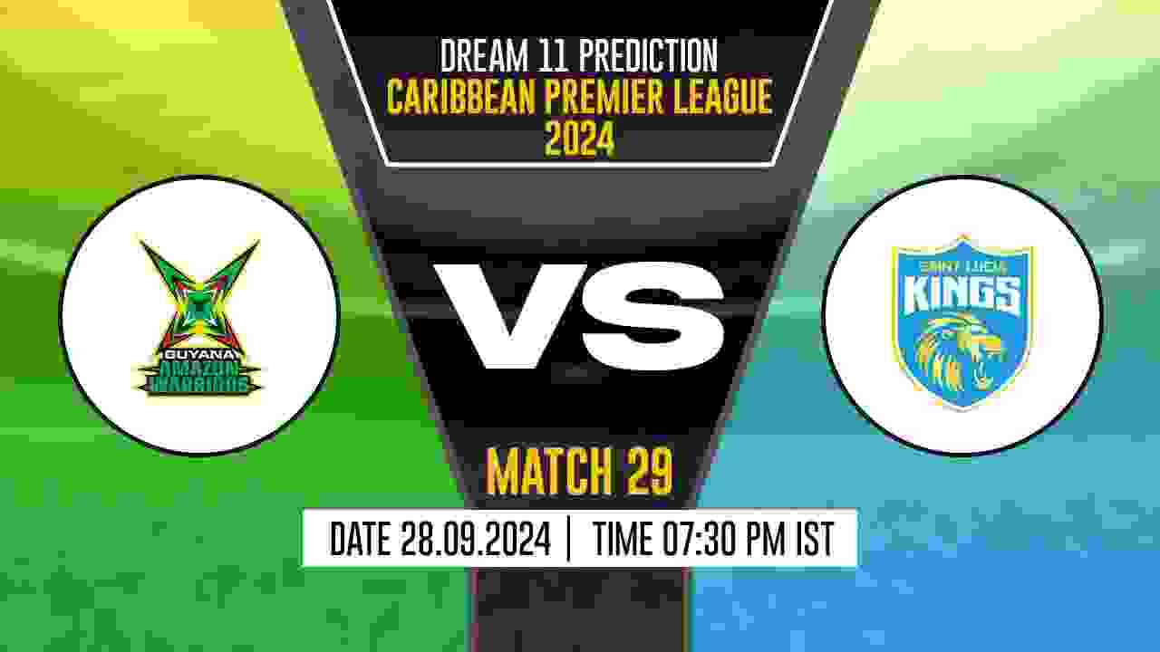 CPL 2024: GAW vs SLK Dream11 Prediction, Guyana Amazon Warriors vs Saint Lucia Kings, 29th Match