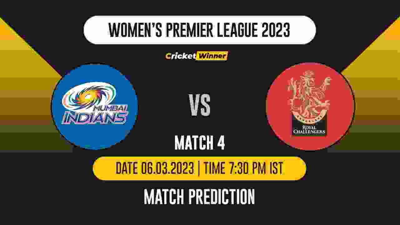 WIPL 2023, 4th Match MI-W vs RCB-W Match Prediction- Who Will Win Today's WIPL Match Between Mumbai Indians and Royal Challengers Bangalore?