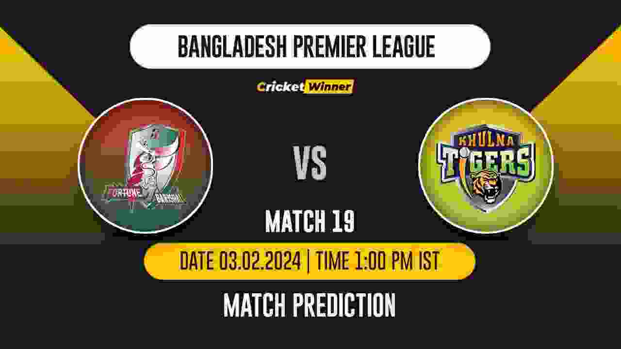 FB vs KT Match Prediction- Who Will Win Today’s T20 Match Between Fortune Barishal and Khulna Tigers, BPL, 19th Match