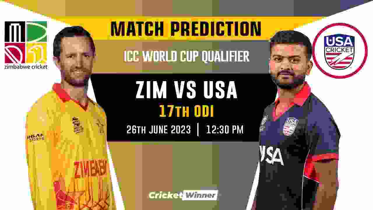 ZIM vs USA World Cup Qualifier 17th Match Prediction- Who Will Win Today's Match Between Zimbabwe and United States of America