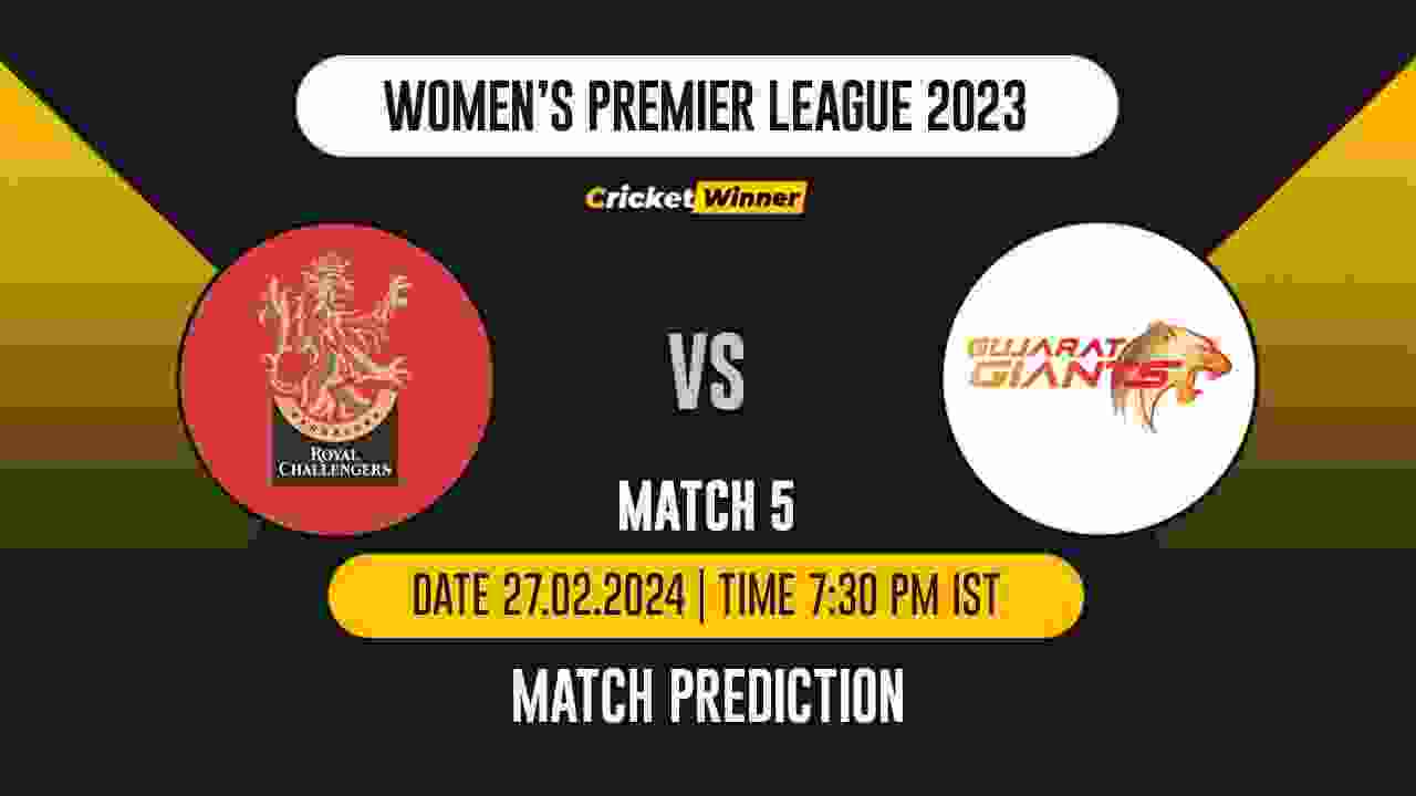 RCB-W vs GG-W Match Prediction- Who Will Win Today’s T20 Match Between Royal Challengers Bangalore and Gujarat Giants, WPL, 5th Match