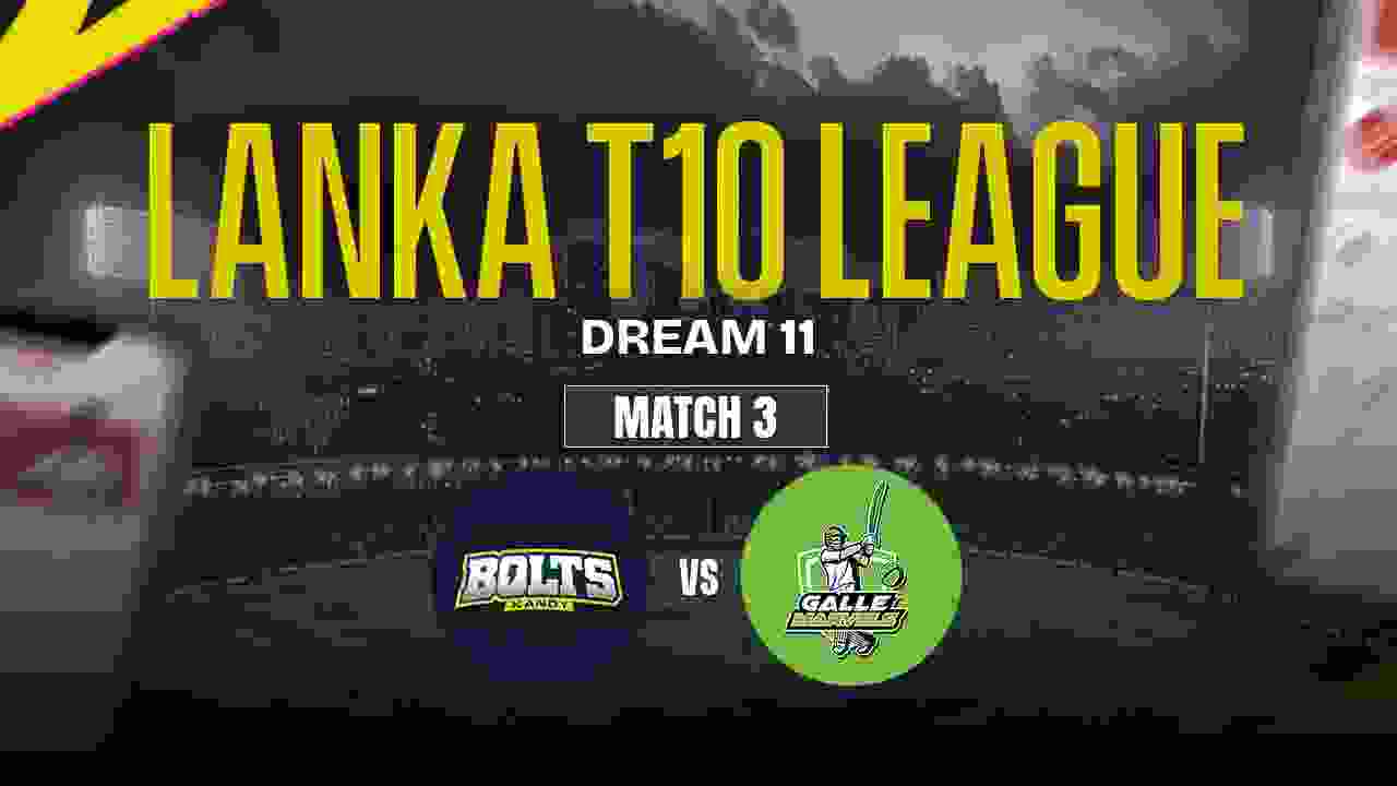 KB vs GM Dream11 Prediction, Kandy Bolts vs Galle Marvels, 3rd Match