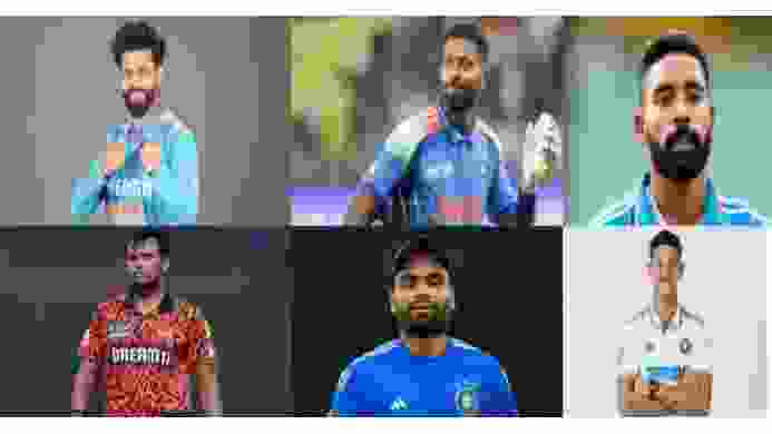 Ravindra Jadeja, Hardik Pandya ,Siraj, Natarajan, Rinku Singh and Jaiswal 