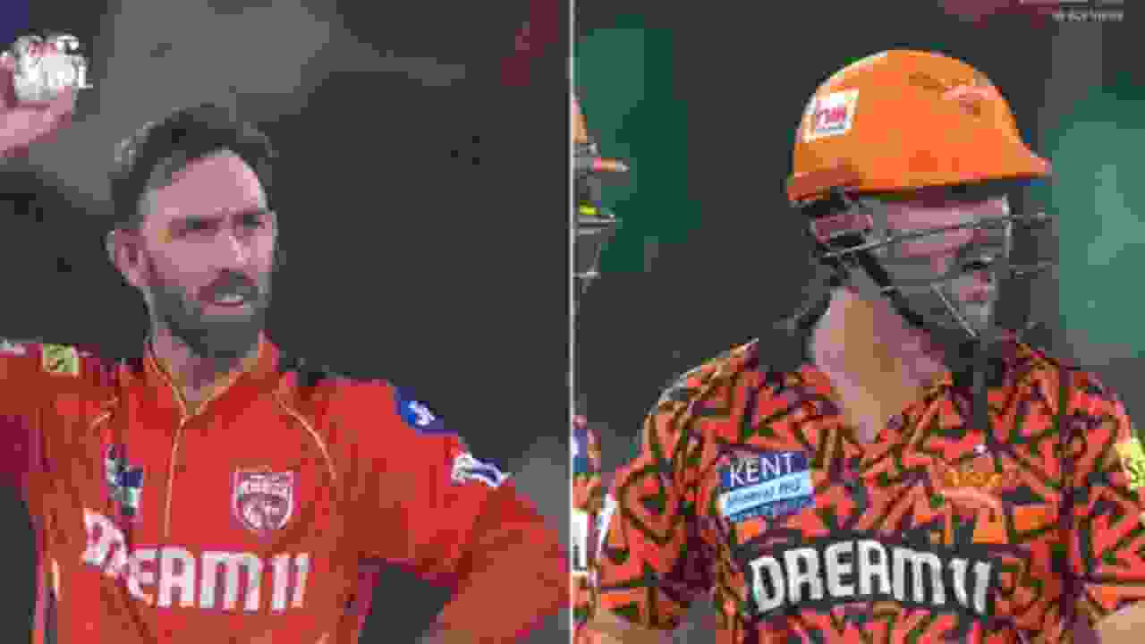 Travis Head and Glenn Maxwell fight