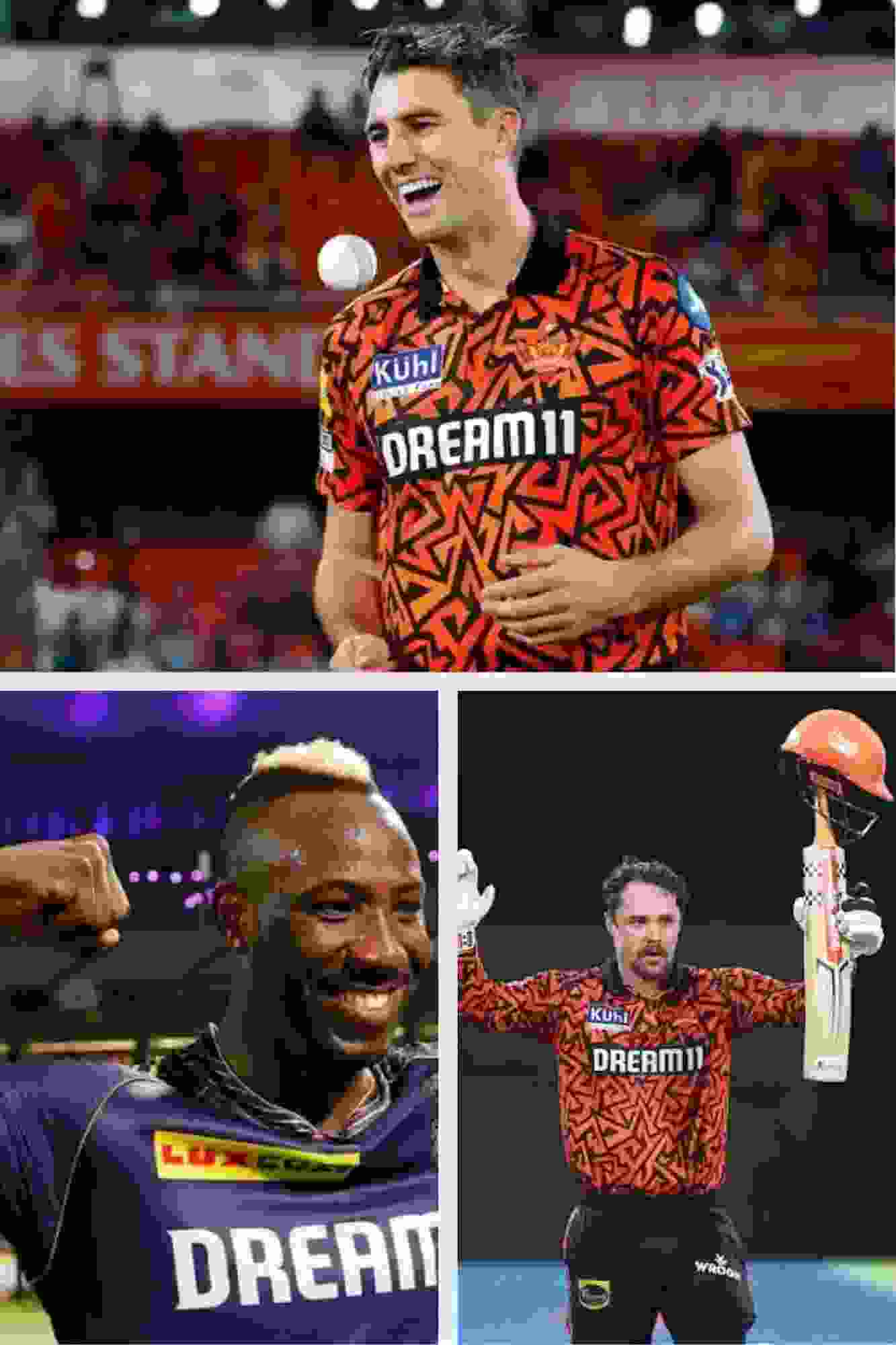 Travis Head, Andre Russell, Pat Cummins