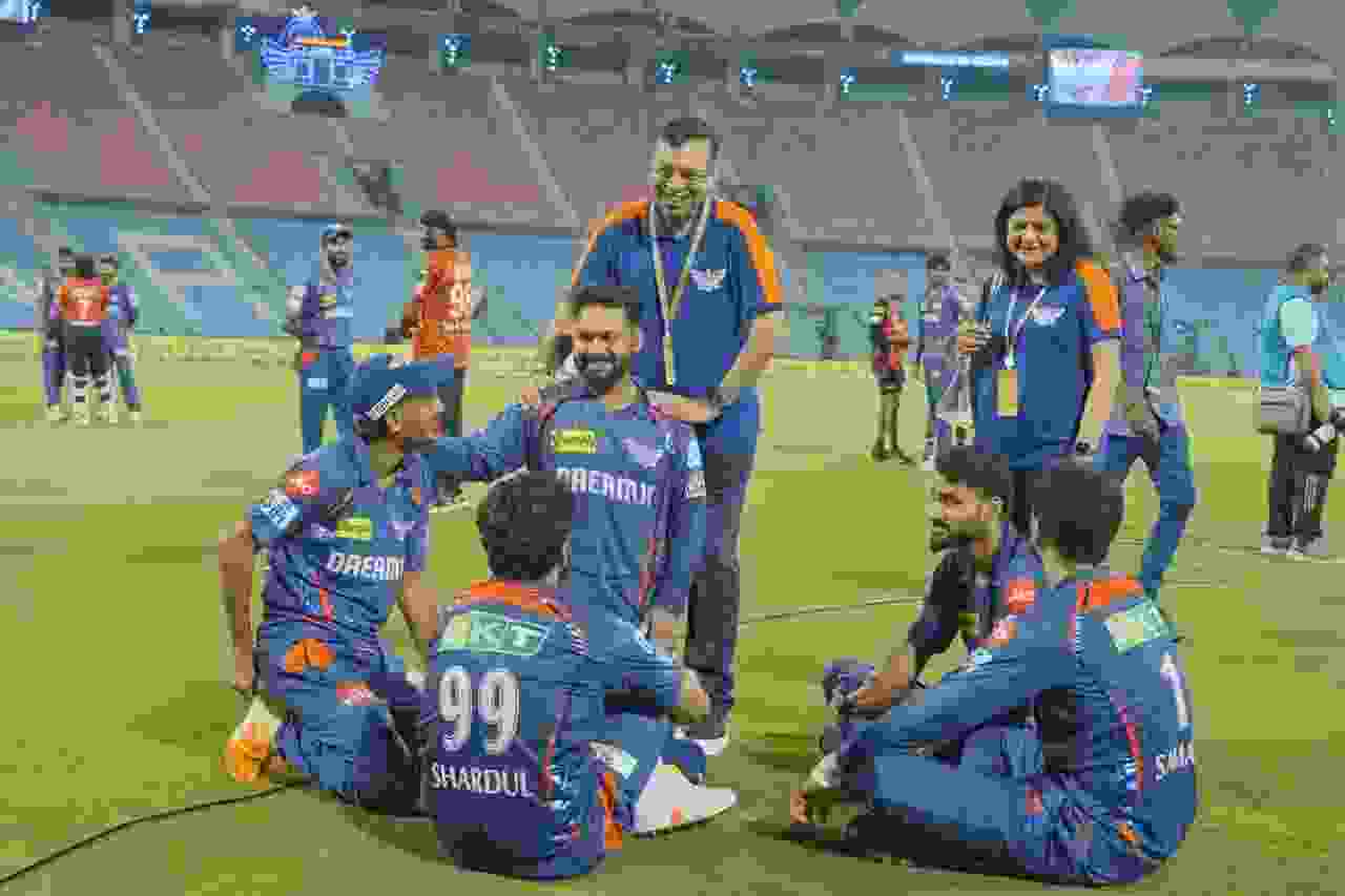 Sanjiv Goenka with the team