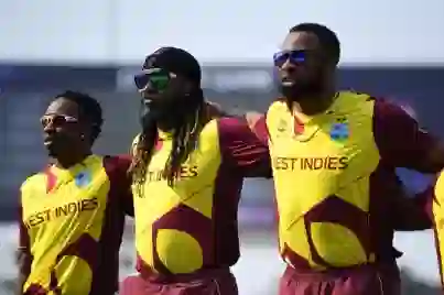 Chris Gayle, Kieron Pollard and Dwayne Bravo