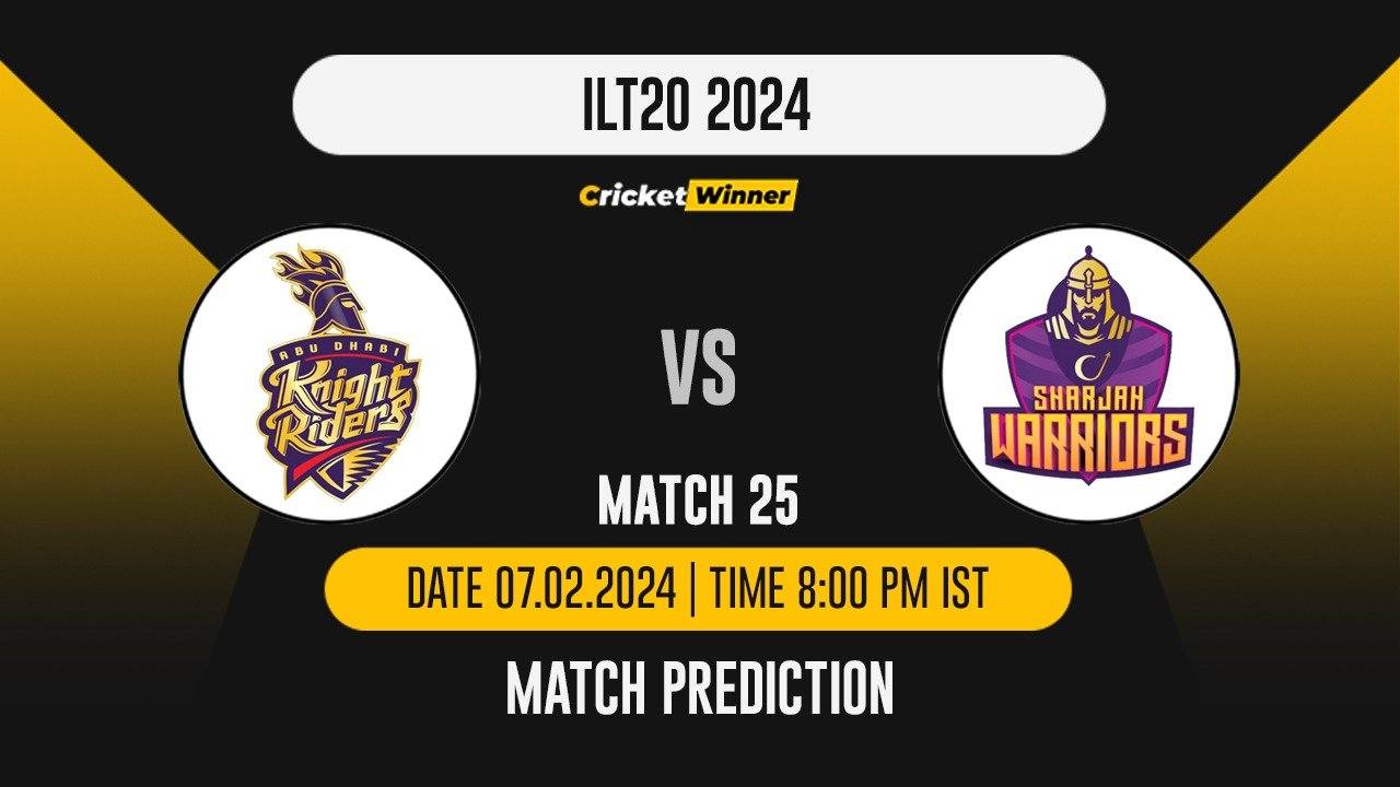 AKDR vs SW Match Prediction- Who Will Win Today’s T20 Match Between Abu Dhabi Knight Riders and Sharjah Warriors, ILT20, 25th Match