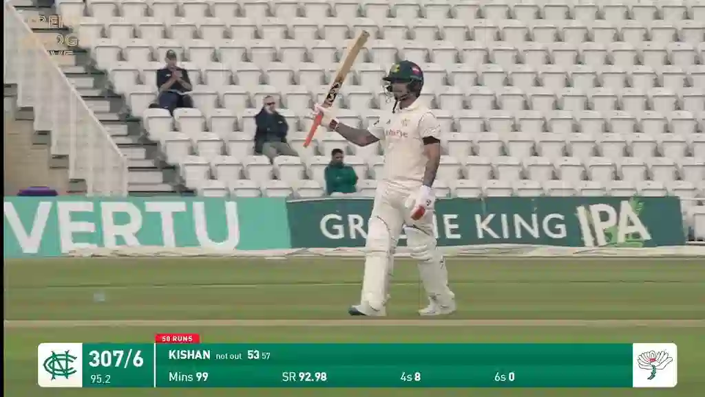  Ishan Kishan smashes fifty on C for Nottinghamshire county debut