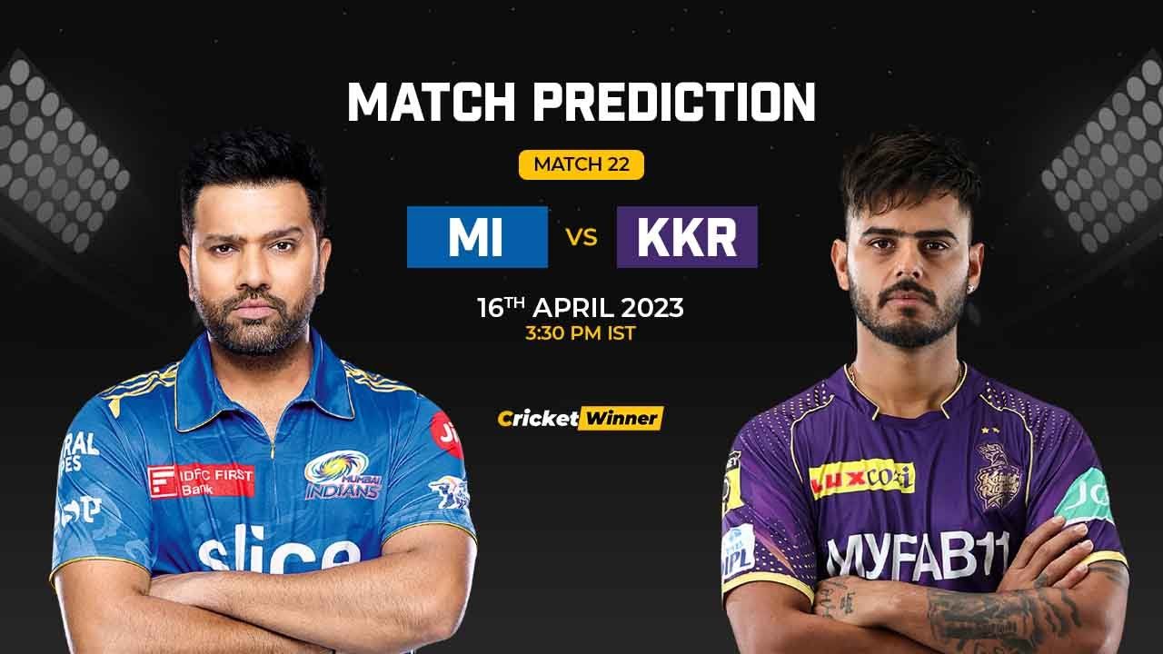 MI vs KKR Match Prediction- Who Will Win Today’s IPL Match Between Mumbai Indians and Kolkata Knight Riders, IPL 2023, Match 22