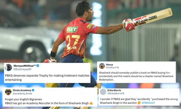 Punjab's sensational chase against GT, Netizens react