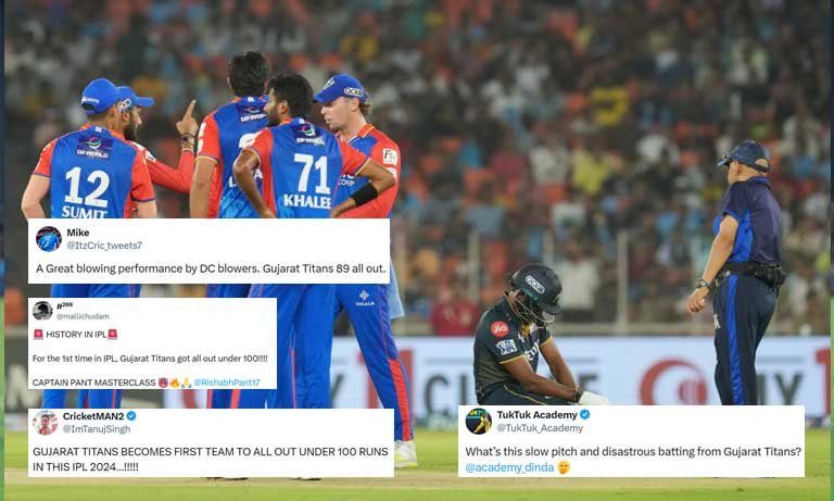IPL 2024: Netizens harshly troll GT batting collapse against DC