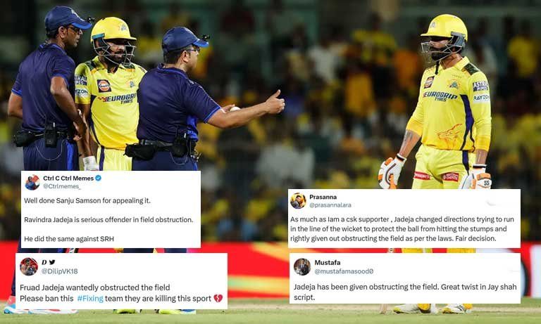 Controversy erupts in IPL again due to Jadeja's field obstruction