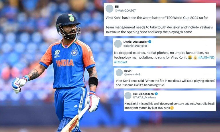 T20 World Cup 2024, Super Eight, Australia vs India: Social media explodes as Kohli's struggle continues as opener - Cricket Winner