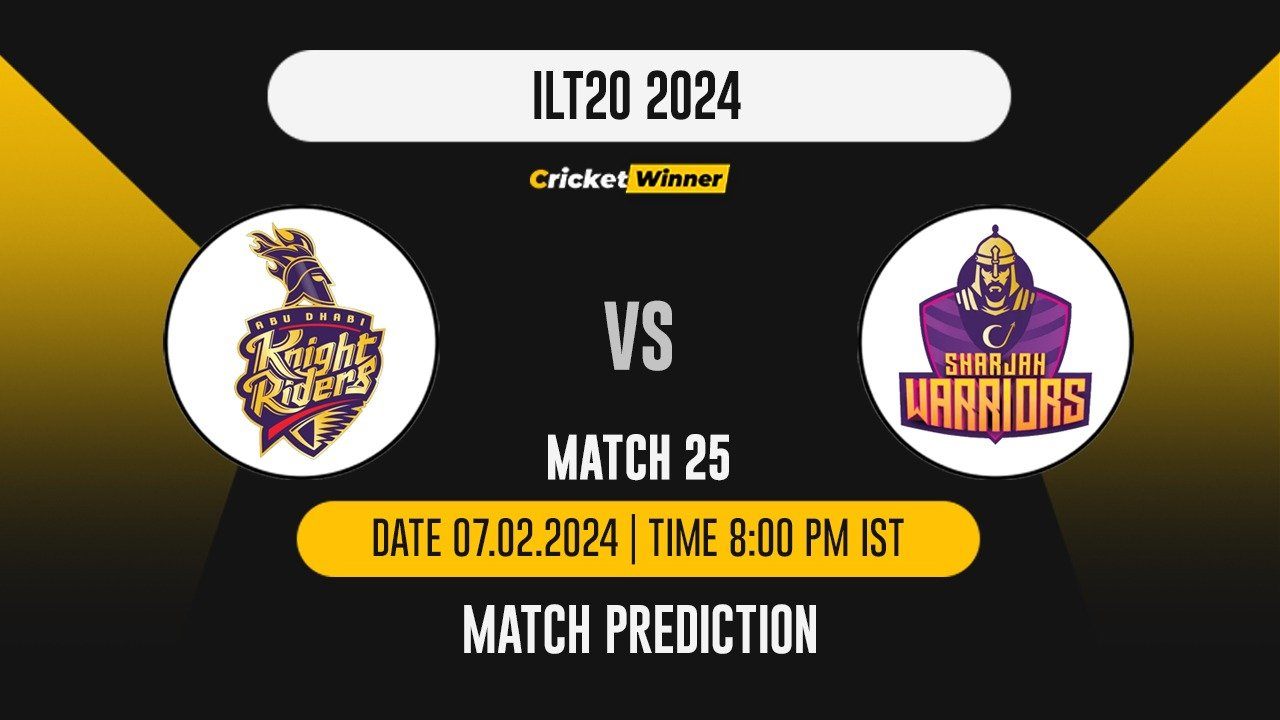 AKDR vs SW Match Prediction- Who Will Win Today’s T20 Match Between Abu Dhabi Knight Riders and Sharjah Warriors, ILT20, 25th Match