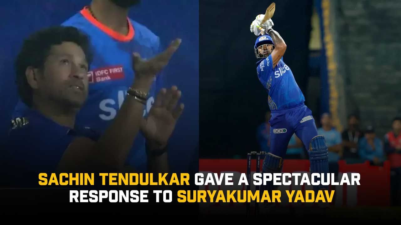 WATCH: Sachin Tendulkar gave a spectacular response to Suryakumar Yadav's unbelievable hit against GT