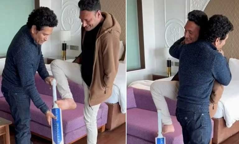 Watch: Sachin Tendulkar Meets Para-Cricketer Amir Lone, Presents Autographed Bat