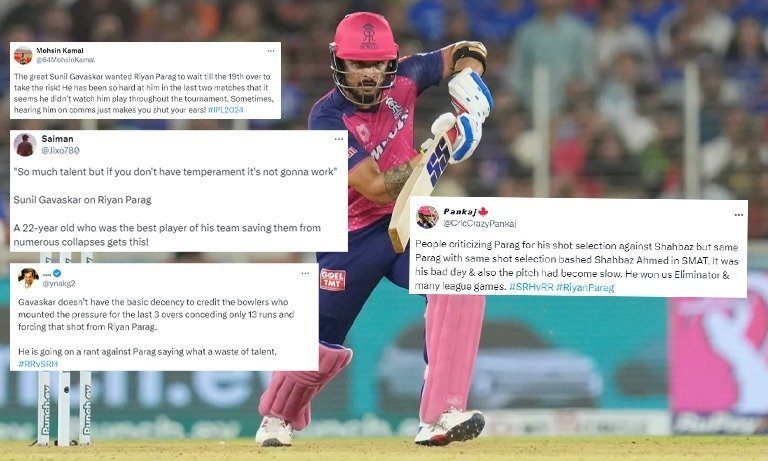 IPL 2024: Fans criticise Gavaskar for lashing out at Riyan Parag