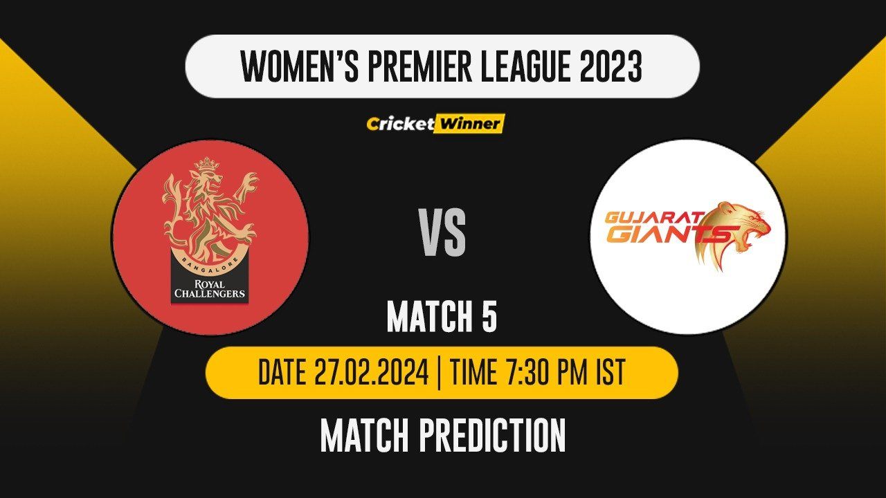 RCB-W vs GG-W Match Prediction- Who Will Win Today’s T20 Match Between Royal Challengers Bangalore and Gujarat Giants, WPL, 5th Match