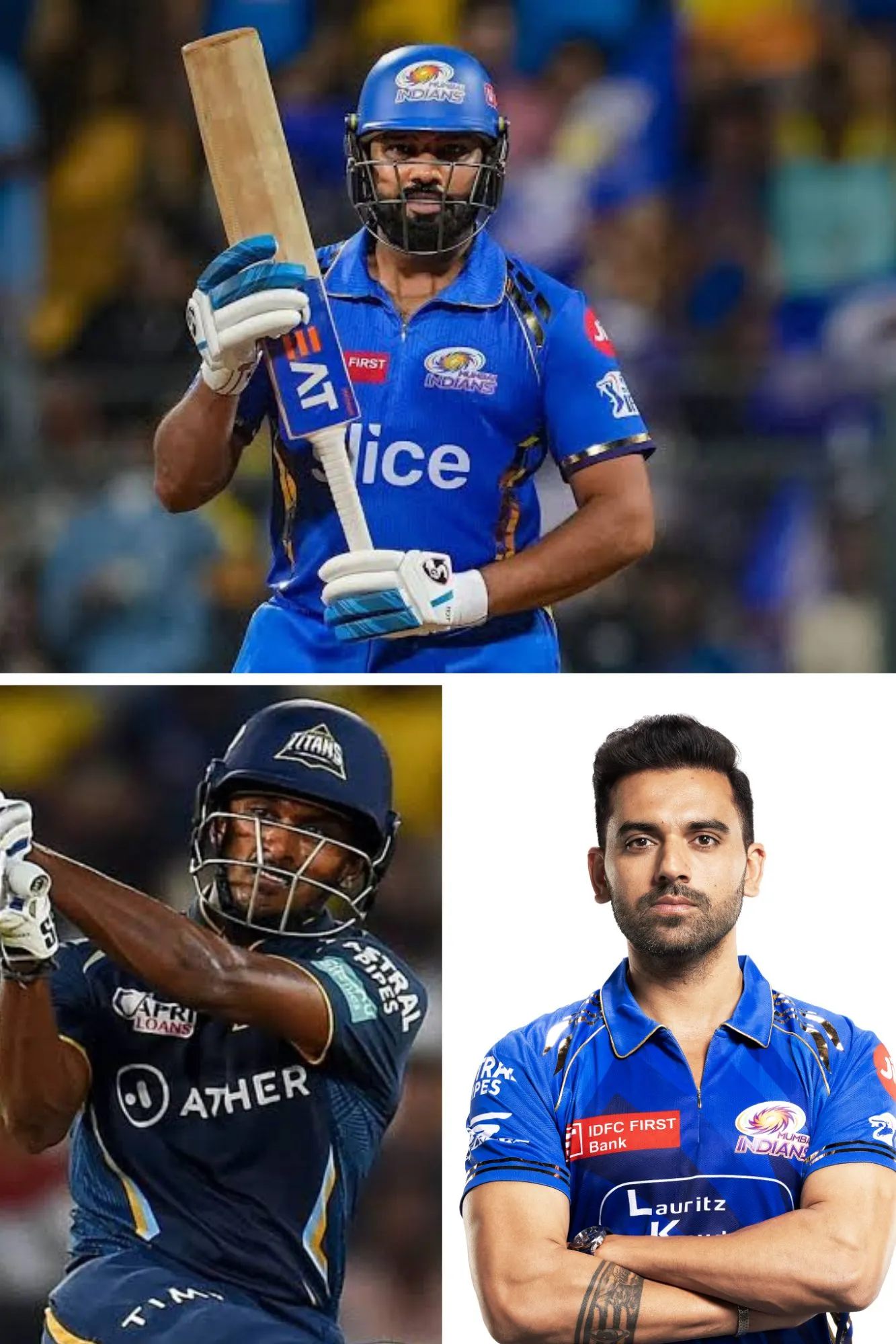 Rohit Sharma, Sai Sudharshan, Deepak Chahar