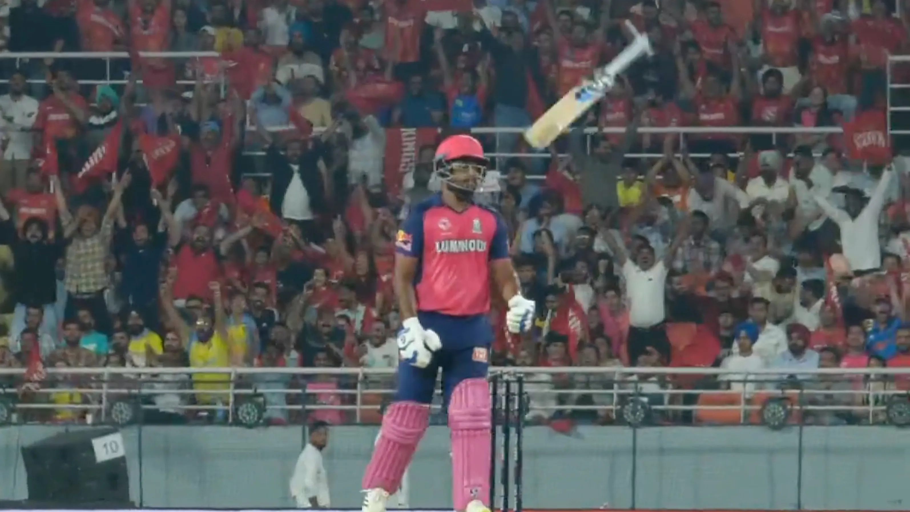  Sanju Samson throws bat