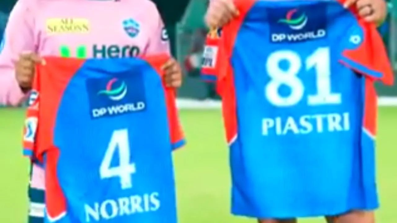 Delhi Capitals gift for McLaren F1 drivers.webp