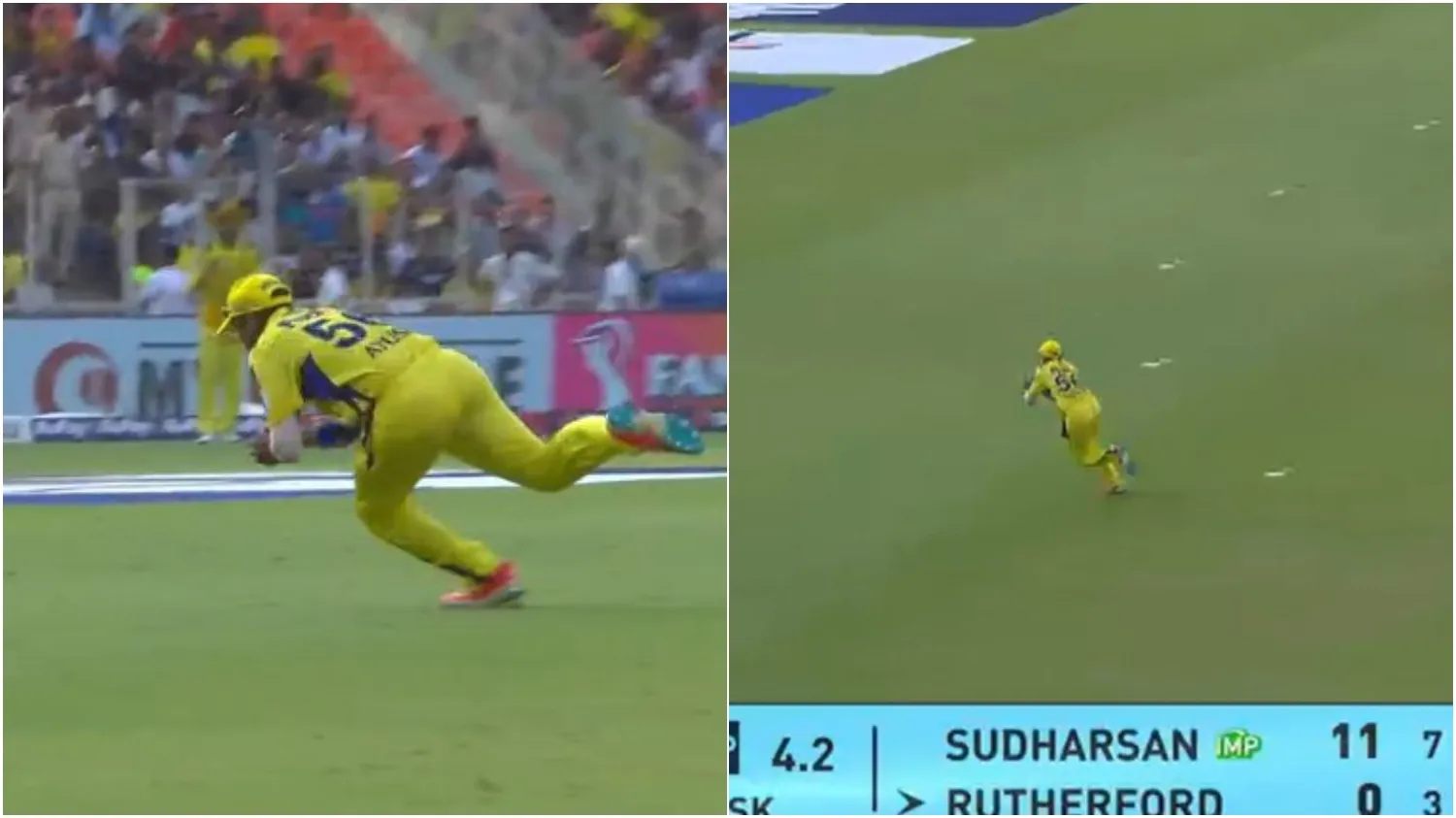 Ayush Mhatre catch 